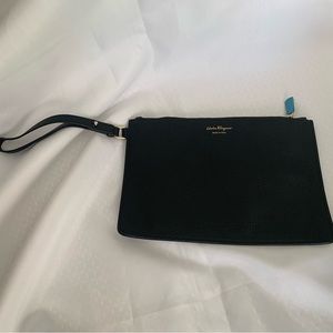 Salvatore Ferragamo Black Leather detachable pouch